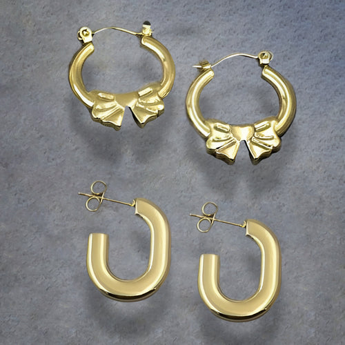 Bow Hoop & Chunky U-Hoop Set