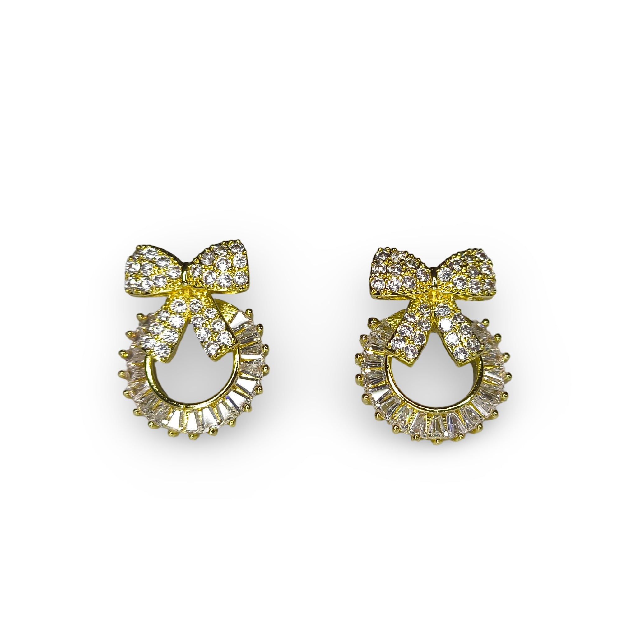 Crystal Charm Bow Earrings